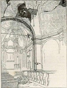 A igreja paroquial em Vodice depois do terremoto